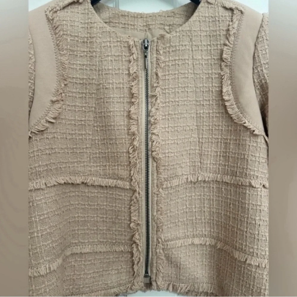 Rebecca Taylor Tweed Zip Up Blazer - Picture 2 of 16